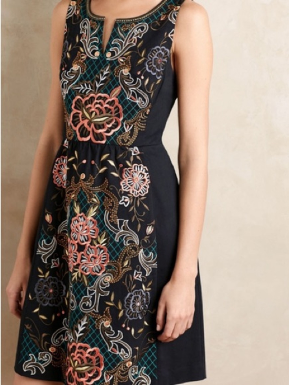Anthropologie Moulinette Soeurs Embroidered Floral Dress